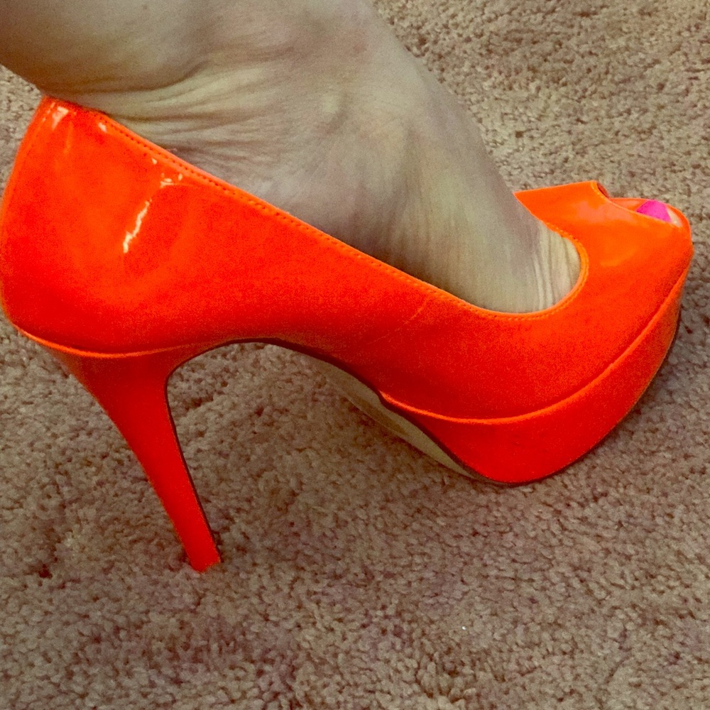 Patent Leather Platform Peep Toe Stiletto